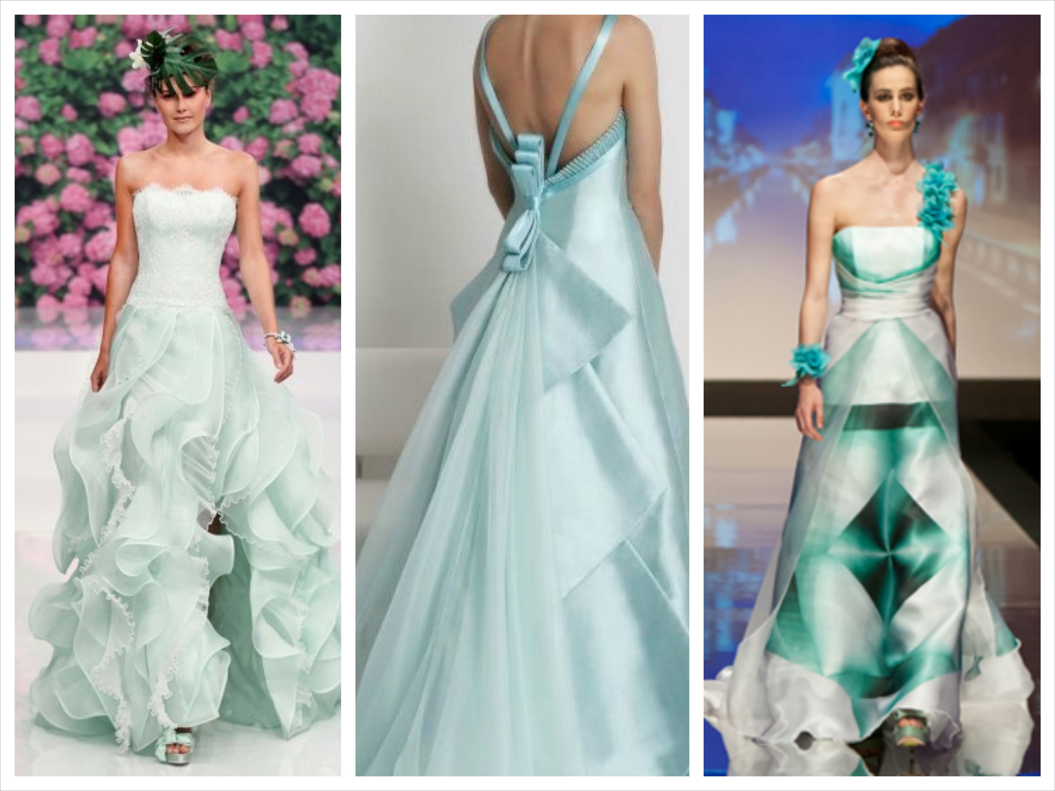 ABITO SPOSA COLOR TIFFANY Fotor Collage Bella Magazine